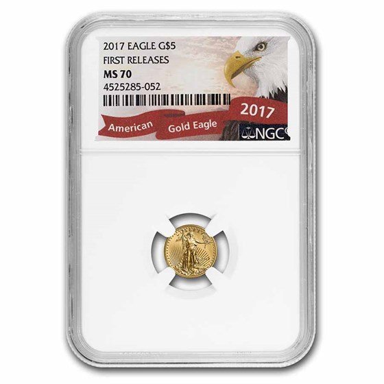 2017 1/10 oz American Gold Eagle MS-70 NGC (Eagle Label, FR)
